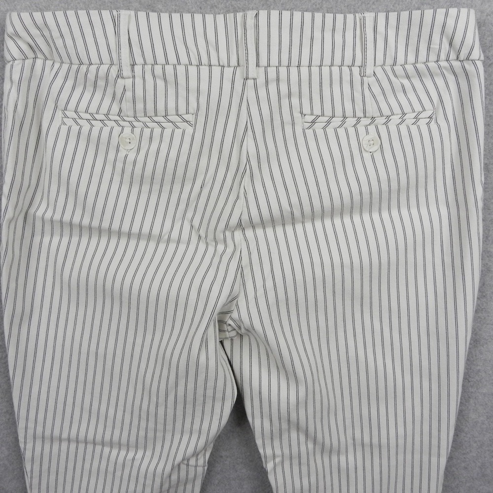Mercer & Madison Pants Womens 10 Ankle Tapered Slim Leg Stretch White Striped - Picture 11 of 11